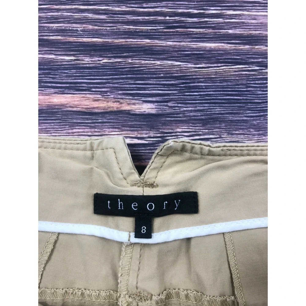 Theory Womens Size 8 Beige Tan Cargo Shorts Summer Spring Outdoors Preowned